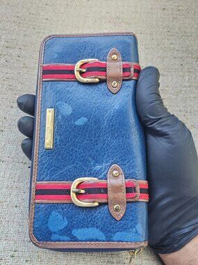 Vintage Samantha Thavasa Ladies Clutch Wallet Blue Card Holder Purse Petit Choic